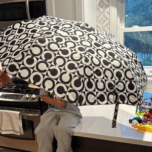 Coach Mini Black and White Patterned Umbrella